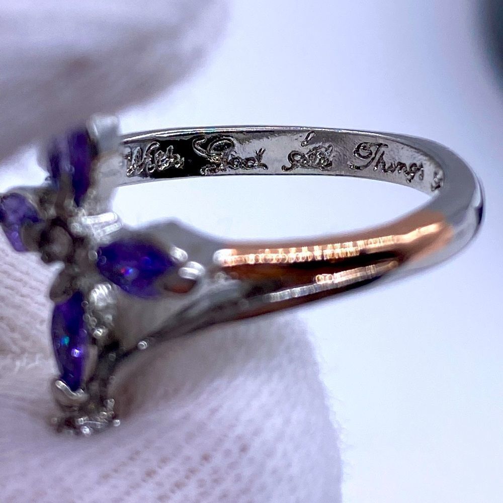 ✨Last in Stock ✨S925 With God All Things Are Possible" Silver Tone Ring✨ - Picture 6 of 7
